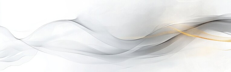 Aufkleber - Soft white background with delicate waves blending shades of gray and subtle hints of color in an abstract design