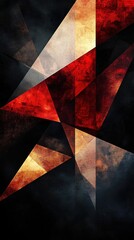 Aufkleber - Intricate layering creates a dynamic abstract geometric composition in vivid tones