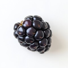 Aufkleber - Fresh and shiny blackberry showcasing rich color and plumpness on a clean white background in bright light
