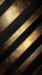Aufkleber - Bold diagonal pattern featuring shiny black and gold stripes creates a striking visual textural contrast for design purposes