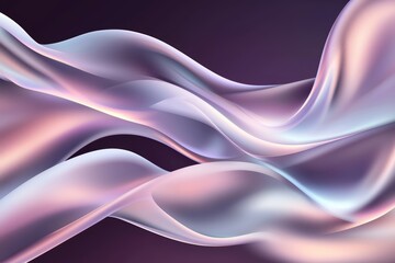 Poster - Elegant Deep Purple Gradient with Soft Metallic Waves and Fluid Shapes