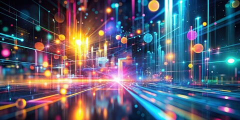 Poster - Futuristic Abstract Tech Background: Innovative Digital Network Design with Copy Space