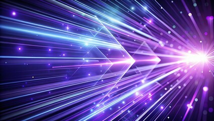 Aufkleber - Futuristic Neon Laser Rays Motion Background - Abstract Purple White Glowing Lines Bokeh Effect