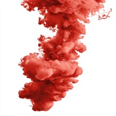 Poster - Vibrant Red Ink Burst in Motion Isolated on White Background