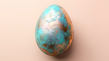 Wall Mural - Top view of easter egg. multicolored egg on pastel background