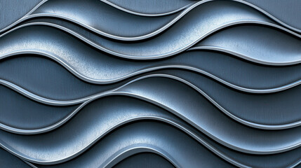 Poster - Smooth Metallic Waves in Modern Design for Creative Backgrounds and Abstract Art