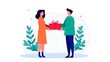 © pkproject - Smiling sales representative offering a gift subscription upgrade to a loyal customer,