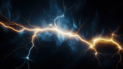 Aufkleber - Stunning Visual of Lightning Discharge with Bright Electrical Arcs Illuminating Dark Background and Creating Striking Contrast and Energy
