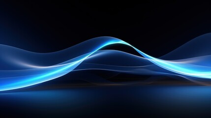 Poster - Abstract Blue Waves on a White Background Displaying Motion and Flow for Modern Art and Design Projects in High Resolution