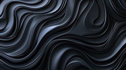 Poster - Creative black lines and curves background. 3D Rendering