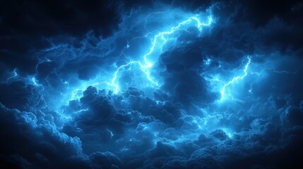 Aufkleber - Bright Flash of Lightning Strike Illuminating Cloudy Sky at Night Captured in Stunning Detail for Weather and Nature Enthusiasts