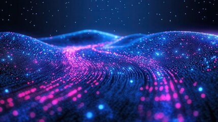 Poster - abstract technology background. polygonal with connecting dots and lines. data and technology concep