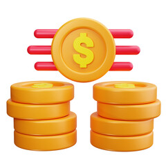 Wall Mural - Coin Stack 3d render icons