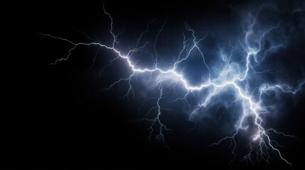 Aufkleber - Stunning Lightning Effect on Dark Background Displaying Shocking Electric Power with Brightness and Dramatic Contrast for Visual Impact