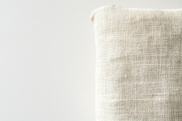 Poster - Textured White Canvas Fabric with Subtle Weave on Clean Background Surface
