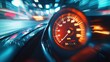 © 娜 赵 - Blurred speedometer on a car, high-speed driving at night in the city with motion blur and light trails.