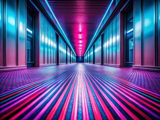 Aufkleber - Macro Abstract Hallway Lines: Pink & Blue Parallel Stripes
