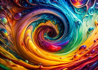Aufkleber - Macro Abstract Swirling Colors: Vibrant Vortex of Paint