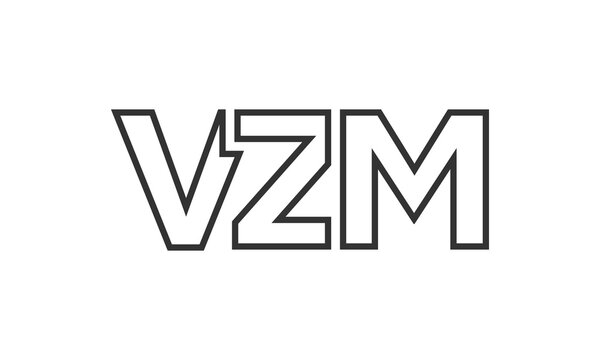 VZM logo design template with strong and modern bold text. Initial based vector logotype featuring simple and minimal typography. Trendy company identity.