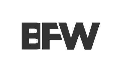 Poster - BFW logo design template with strong and modern bold text. Initial based vector logotype featuring simple and minimal typography. Trendy company identity.