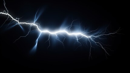 Aufkleber - Intense Lightning Bolt Striking the Center of a Dark Sky Creating a Dramatic and Powerful Natural Phenomenon