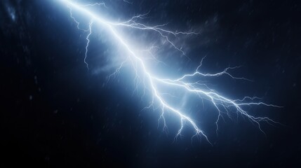 Aufkleber - Dramatic Lightning Bolt Striking with Intensity in the Center of a Stormy Sky, Illuminating the Dark Clouds Above the Ground Below