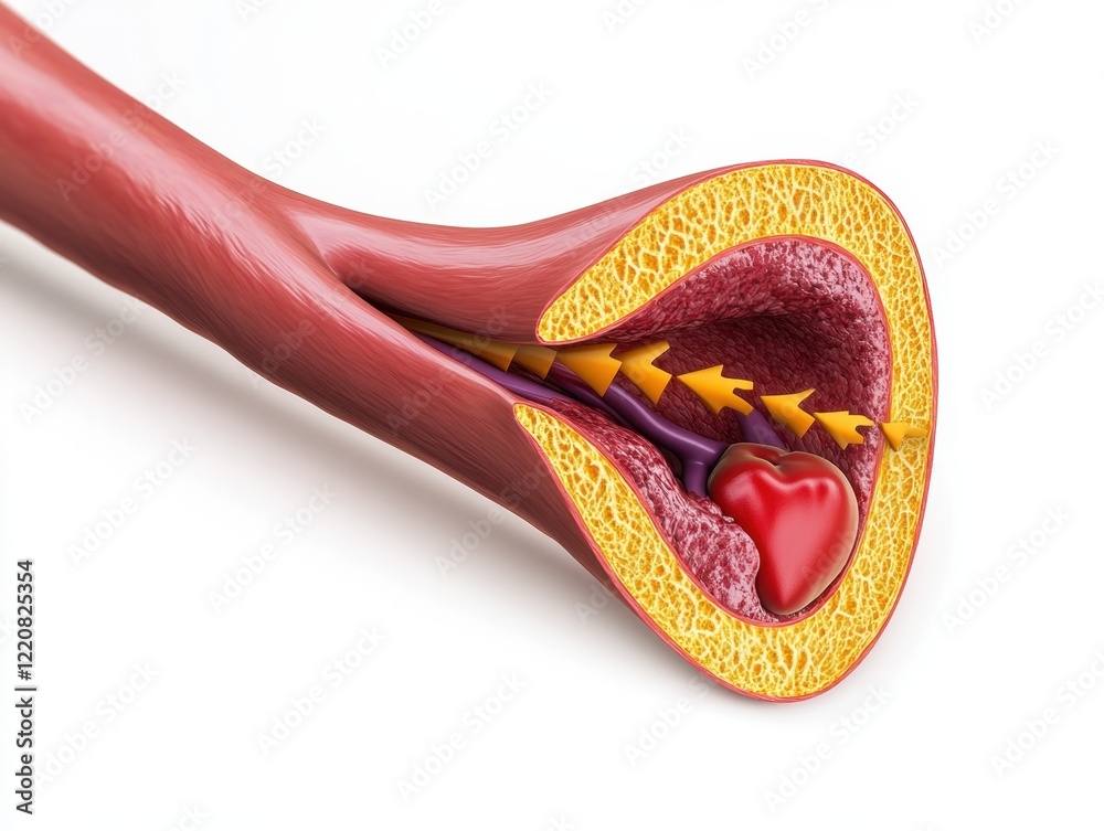 Restricted Circulation Visualization of a Clogged Artery Simple, Informative Diagram Showing ...
