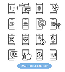 Wall Mural - smartphone minimal line icon