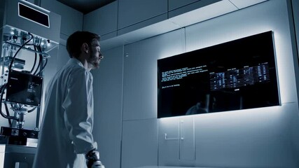 Leinwandbilder - Scientist conducts advanced research in high-tech laboratory utilizing robotic technology for data analysis