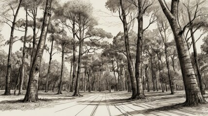  graphic sketch made of trees
