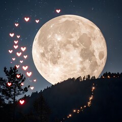 heart moon and stars valentine