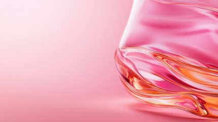 Poster - A captivating abstract artwork featuring swirling liquid forms in soft pink and orange hues, conveying a sense of harmony and creativity through its unique movement.