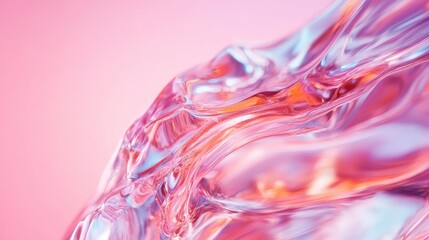 Poster - An abstract close-up of flowing pink glass that showcases intricate textures and colors, creating a sense of fluidity and artistic expression that enchants the viewer.