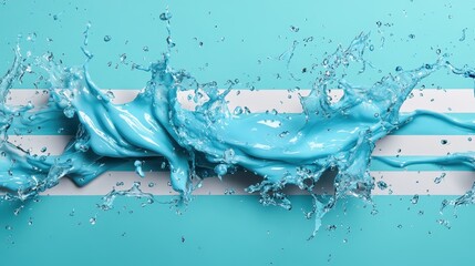 Poster - a captivating visual of fluid blue water flowing over a striped surface, representing the harmony be