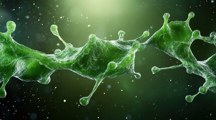 Poster - A dynamic representation of green fluid art that flows in an elegant form, showcasing the artistic play of colors and textures in an abstract composition.