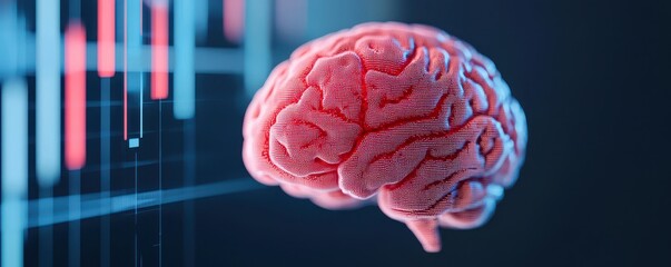 Poster - A digital representation of a brain with data graphs, symbolizing the intersection of neuroscience and analytics.