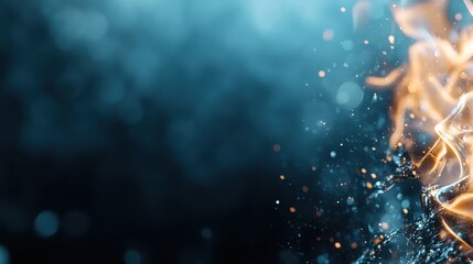 Poster - This captivating image features a stunning blend of water and fire elements, showcasing a dynamic interplay of light, movement, and color. Perfect for a striking visual impact.