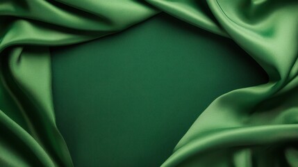 Poster - An artistic arrangement of green fabric creates a serene backdrop that emphasizes texture and color, inviting creativity and calm into any space.