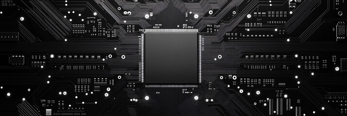 Poster - Detailed view of a circuit board with complex patterns