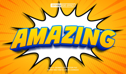 Leinwandbilder - Editable 3d text style effect - Amazing Comic Cartoon text effect Template