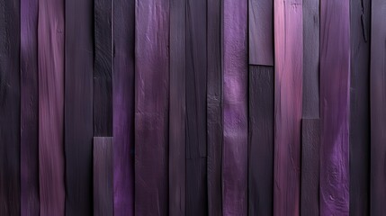 Poster - A visually striking wooden wall featuring a gradient of purple shades, providing a rich texture that evokes creativity and artistic expression in interior design.