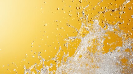 Poster - The fluid movement of water creates an artistic display against a vibrant yellow background, blending nature's beauty with visual storytelling.