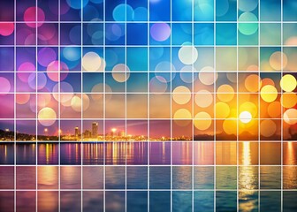 Aufkleber - Panoramic Grid Background: Modern Geometric Design with Text Space for Website Header or Presentation