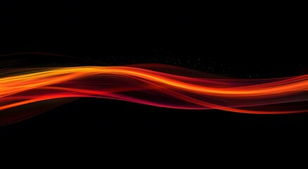 Poster - Abstract with colorful light waves on a dark background. Which represents advanced digital technology. And gives the idea of ​​exchanging information in fast time.
