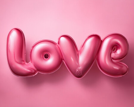 Happy Valentine's Day, love pink, enlarged editable text effect