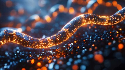 Poster - A glowing digital blockchain link representing futuristic technology and data security