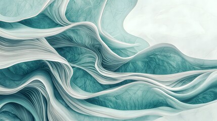 Poster - Elegant Fluid Mint Green Marble Backdrop with Swirling Textures and Refined Composition for Luxurious and Designs