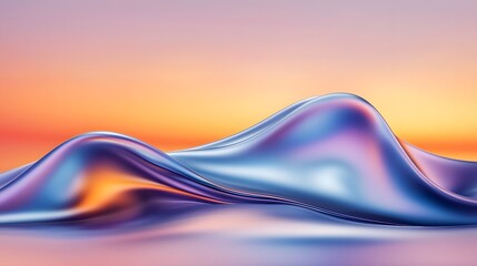 Poster - Ethereal Abstract Sunset Landscape with Flowing Gradients and Soothing Tones   Vibrant yet Tranquil Digital Evoking a Sense of Calm and Beauty