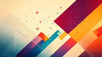 Leinwandbilder - Visually captivating abstract desktop wallpaper featuring a striking combination of vivid colors and dynamic geometric elements forming a creative and modern digital design composition