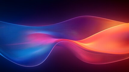 Poster - Futuristic 3D abstract design with smooth flowing neon lines in a vibrant spectrum of colors creating a dynamic energetic and visually captivating composition